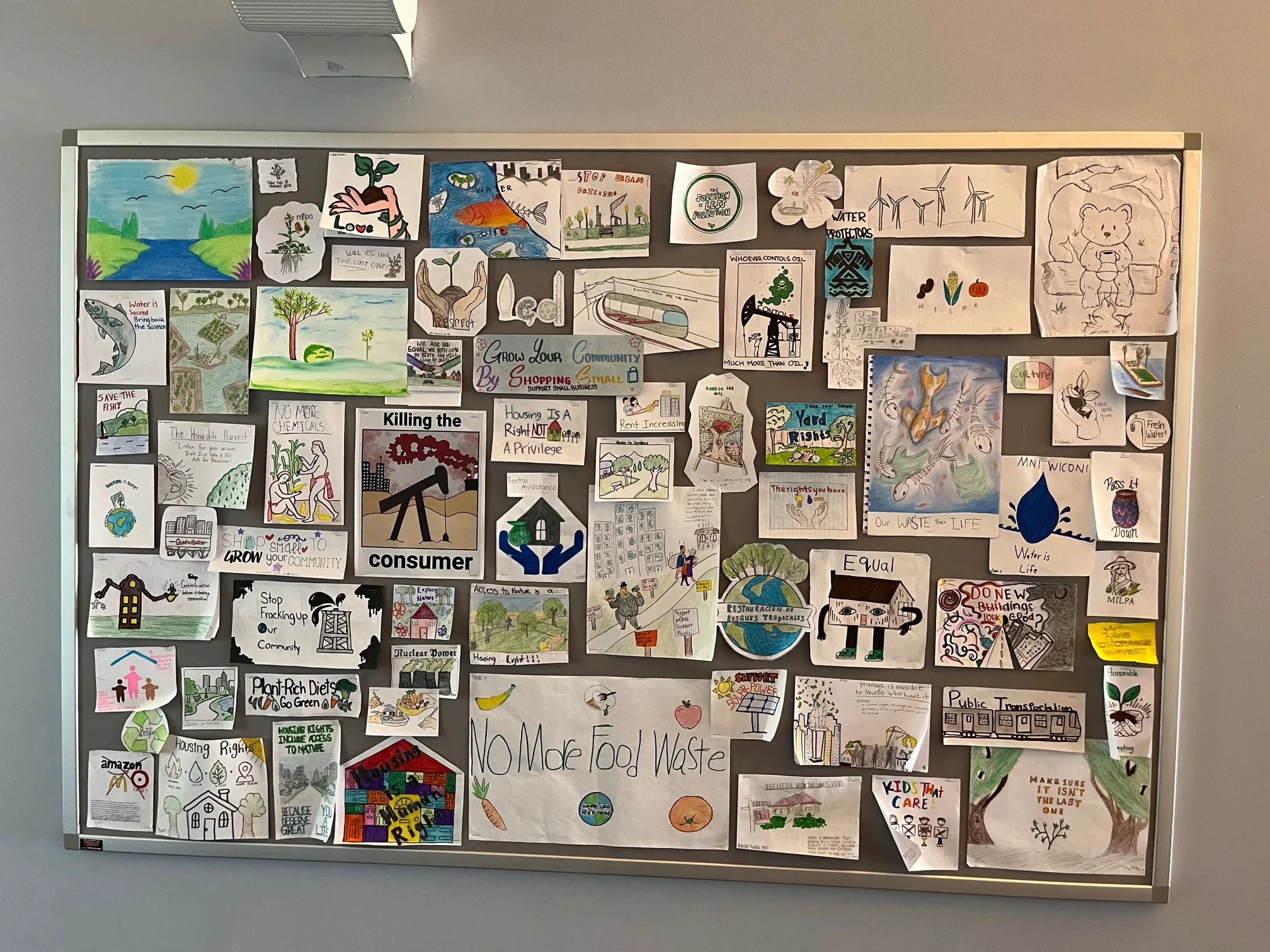 Bulletin board of climate change images