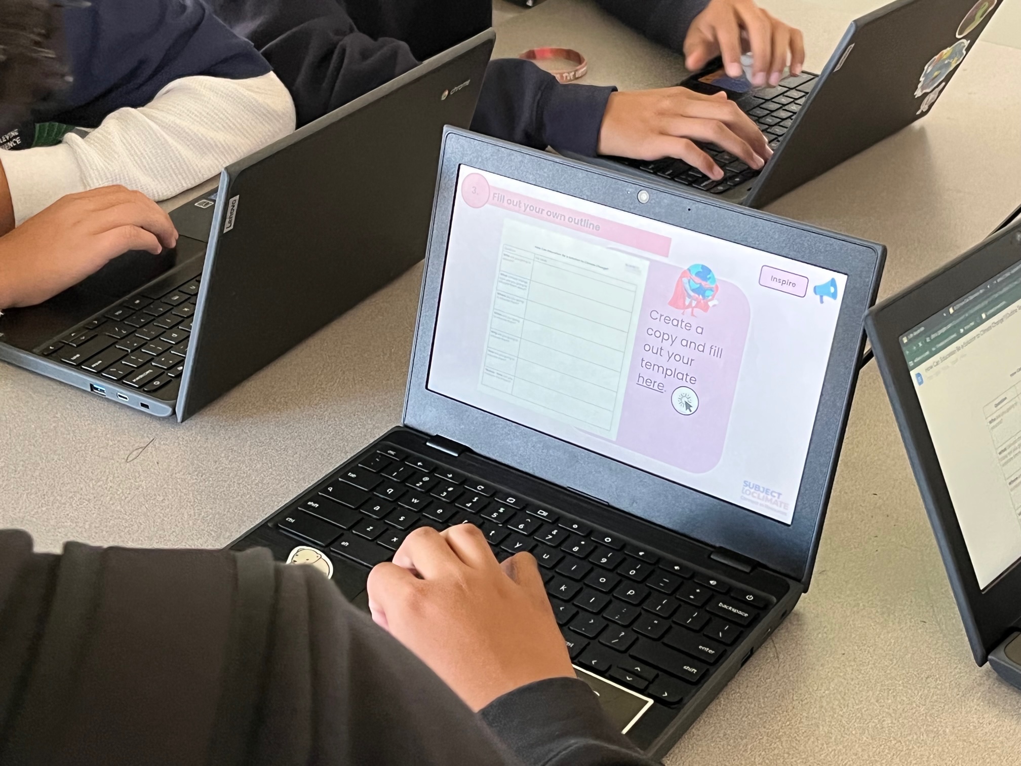 Teacher on laptop